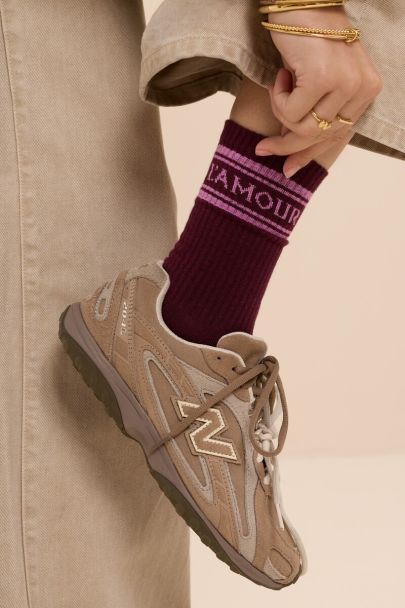 Chaussettes bordeaux à rayures l'amour