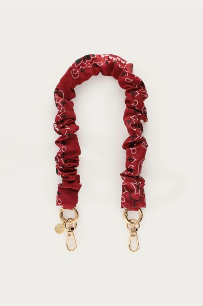 Burgundy phone cord with ruffle | My Jewellery