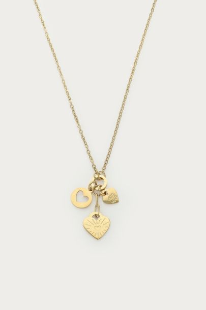 Candy minimalistische Kette mit drei Herzanhängern