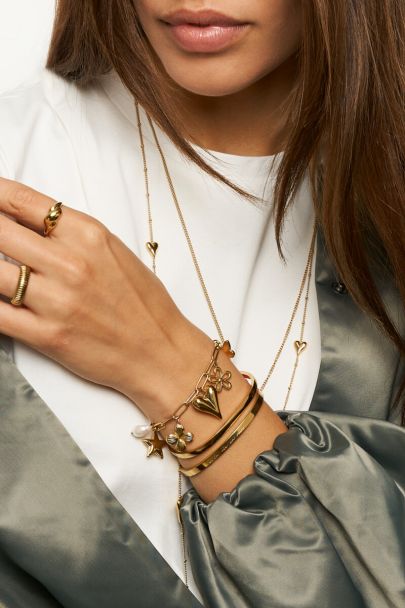 Gliederarmband mit mehreren Anh&auml;ngern