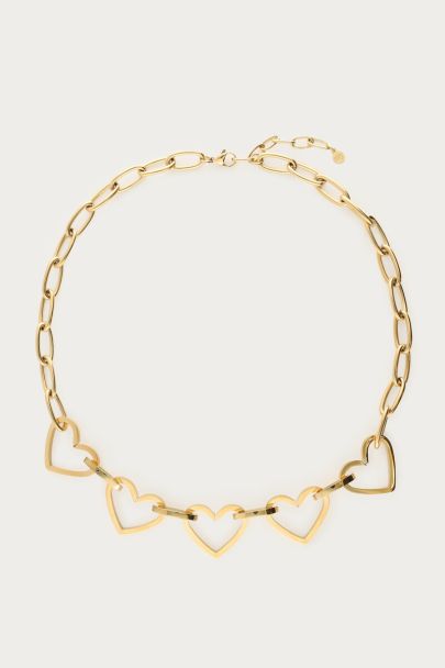 Link chain with open hearts