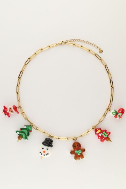 christmas necklace with multiple charms