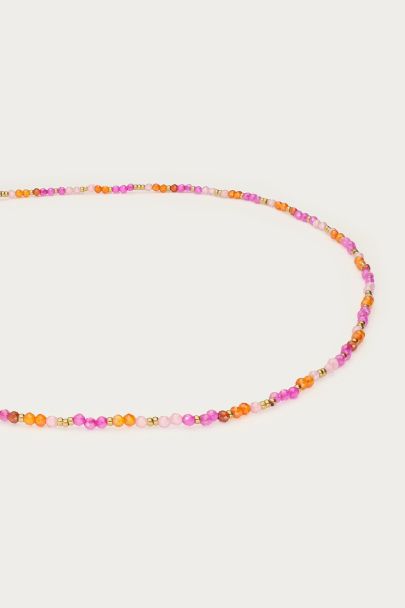 Ciao Kette mit pinken und orangefarbenen Perlen
