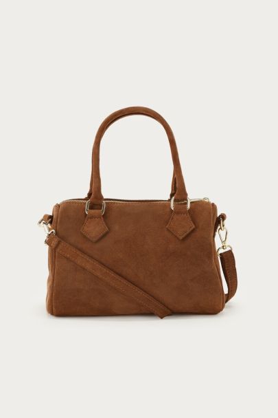 Cognacfarbene Wildleder-Tasche