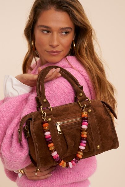 Sac cargo en su&egrave;de cognac