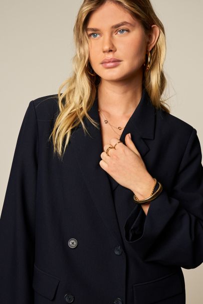 Donkerblauwe basic blazer jurk