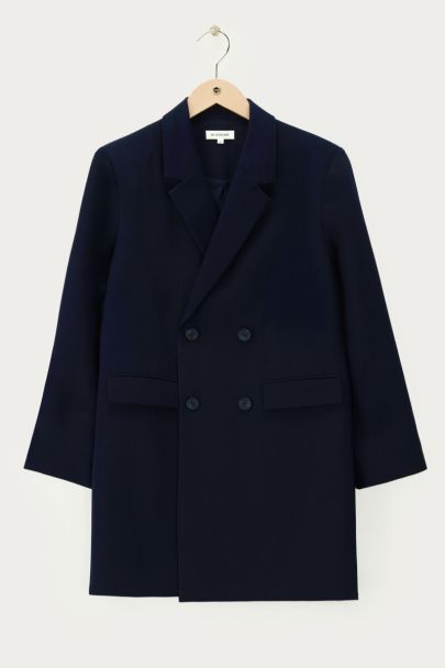 Dark blue basic blazer dress