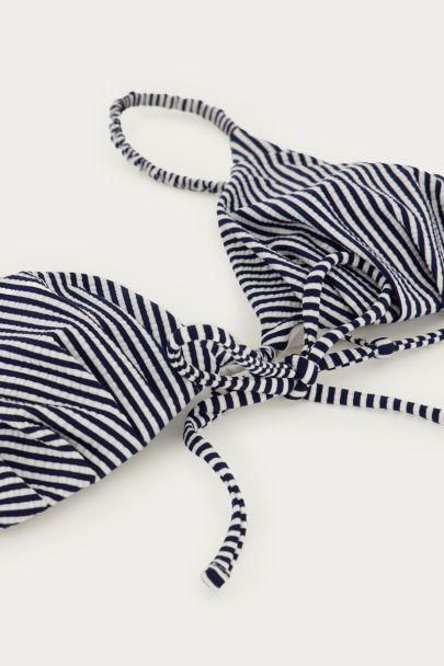 Donkerblauwe bikini set met strepen
