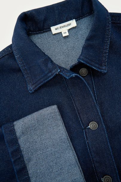 Dunkelblaue Bluse mit Lurex