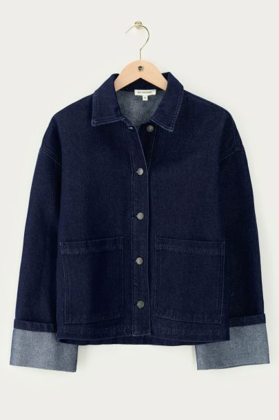 Dunkelblaue Bluse mit Lurex