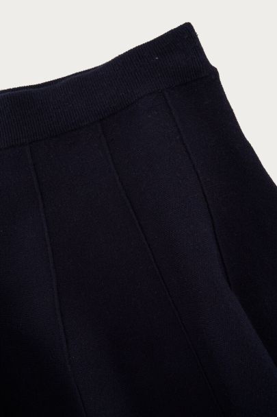 Donkerblauwe knitted rok