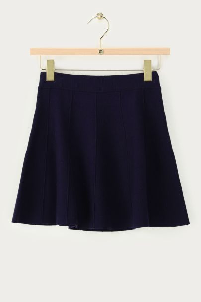 Donkerblauwe knitted rok