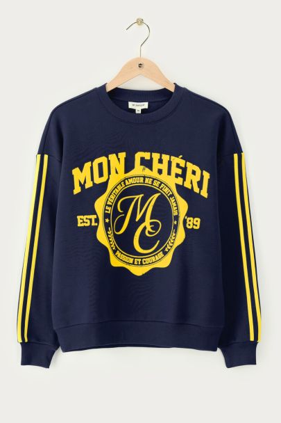 Dunkelblaues Sweatshirt "Mon Cheri"