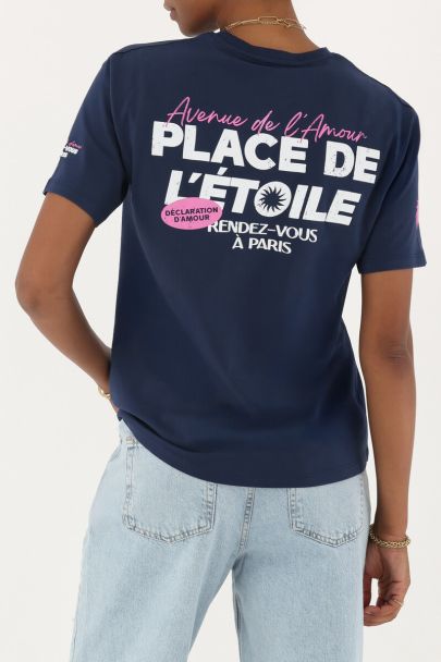 Dunkelblaues T-Shirt "Place de l'étoile"