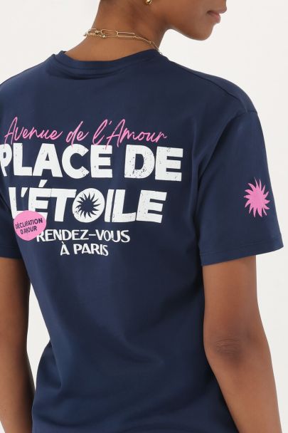 Dunkelblaues T-Shirt "Place de l'étoile"