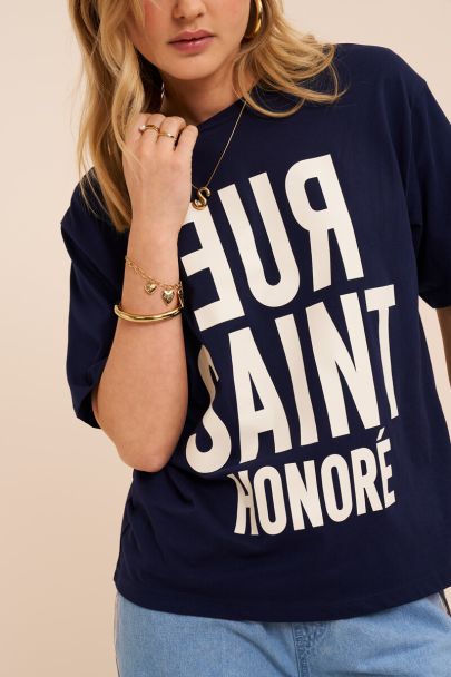 T-shirt bleu "Rue Saint Honor&eacute;"