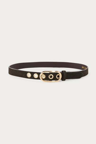 Dark brown belt with eyelets | My Jewellery