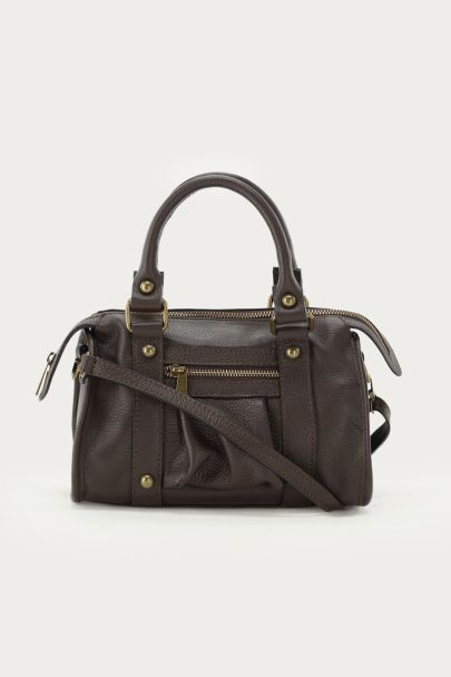Dark brown leather cargo bag