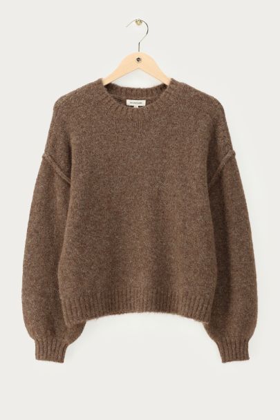 Dark brown oversized knitted sweater