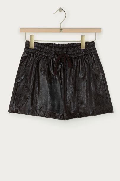 Donkerbruin PU short