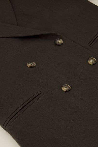 Donkergroene blazer met dubbele knopen