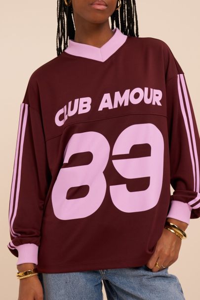 Dark red long-sleeve 'Club Amour 89'