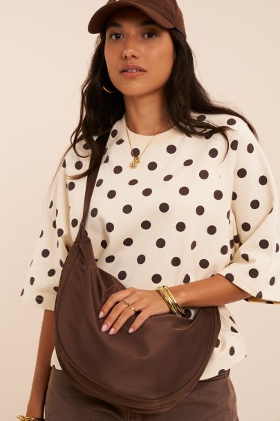 Sac &agrave; bandouli&egrave;re maxi basique marron fonc&eacute; 