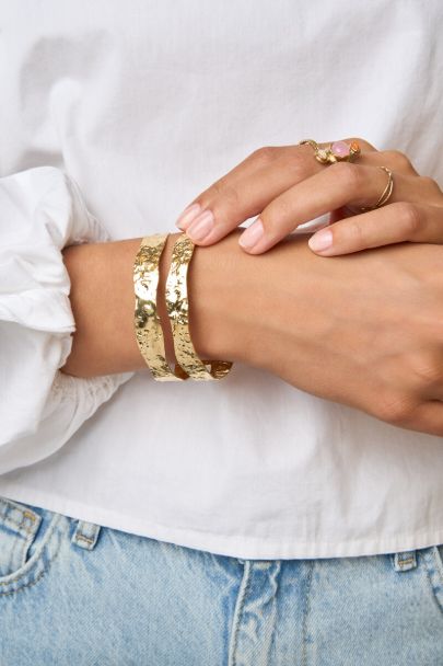 Dubbele bangle "hammered"