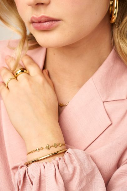 Doppeltes Armband mit f&uuml;nf minimalistischen Anh&auml;ngern  