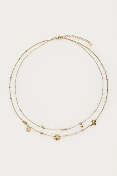 Double necklace with charms "dreams come true"