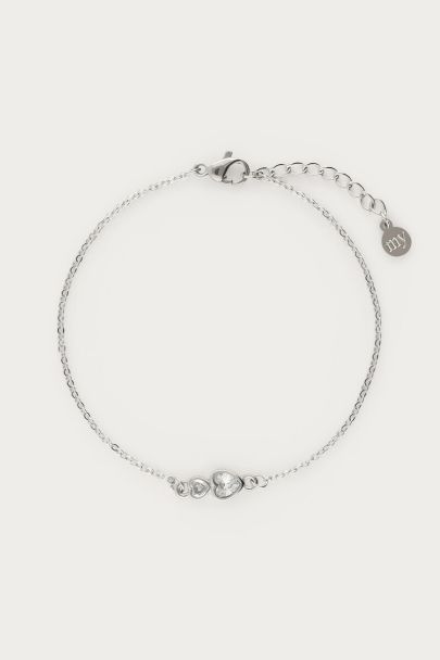 Armband mit doppeltem Strassherz