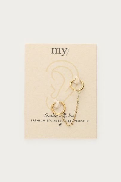 Ensemble de deux cr&eacute;oles Ear game avec cha&icirc;ne