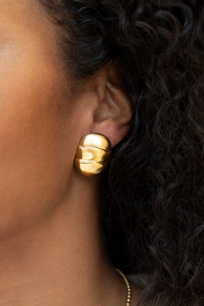 Boucles d'oreilles ovales rayées