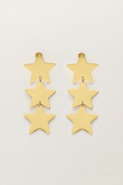 Three stars statement earrings