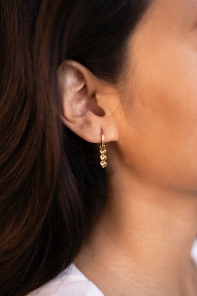 Earrings with three hearts