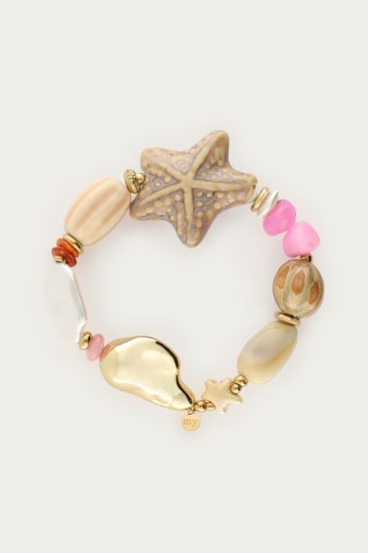Bracelet extensible de perles avec &eacute;toile de mer