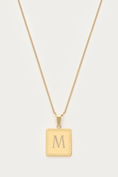 Atelier lange ketting met vierkante bedel