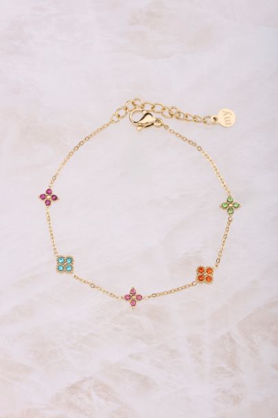 Armband multikleur met klavers