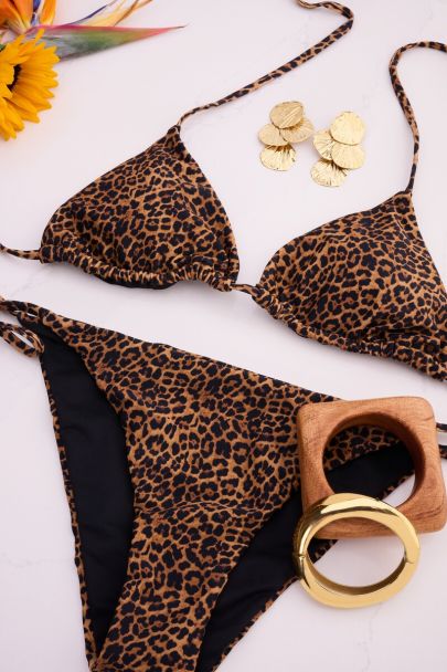 Ensemble de bikini marron l&eacute;opard 