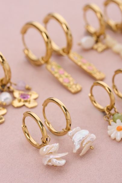 Boucles d’oreilles Botanical avec coquillages blancs