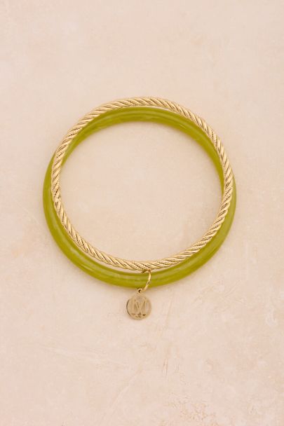 Groene dunne bangle set
