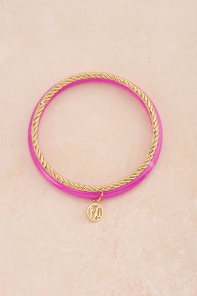 Fuchsia dunne bangle set