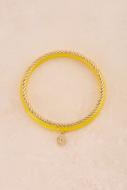Gele dunne bangle set