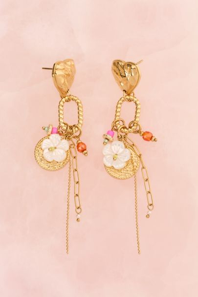 Boucles d'oreilles cœur et charms multiples