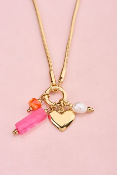 Ciao ketting met kralen en hartje