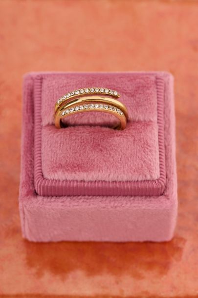 Magical ring spiraal met strass stenen