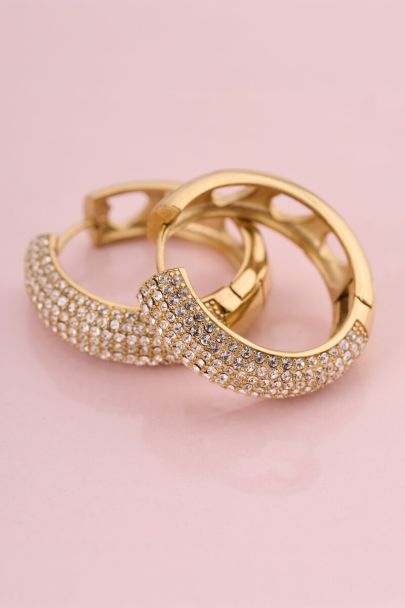 Magical statement hoop earrings with rhinestones