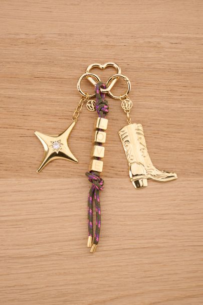 Bag charm met donkergroen koord