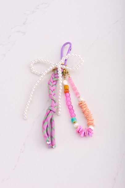 Purple key ring with beads