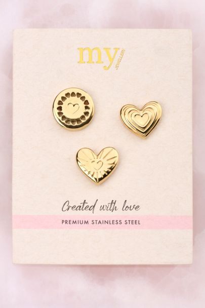 Iconic broche set goudkleurig